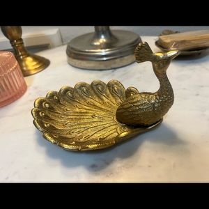 Brass Peacock Trinket Dish